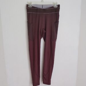 Free People Movement Womens Athletic "Barre" Leggings Sz S Cocoa Brown Gym Yoga